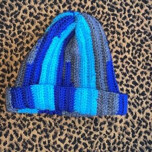 Handmade Blue and Grey Hat